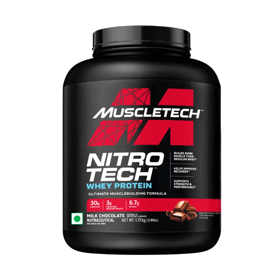 MuscleTech Nitro-Tech Whey Protein – 30g Protein + Creatine for Muscle Growth, Strength & Recovery