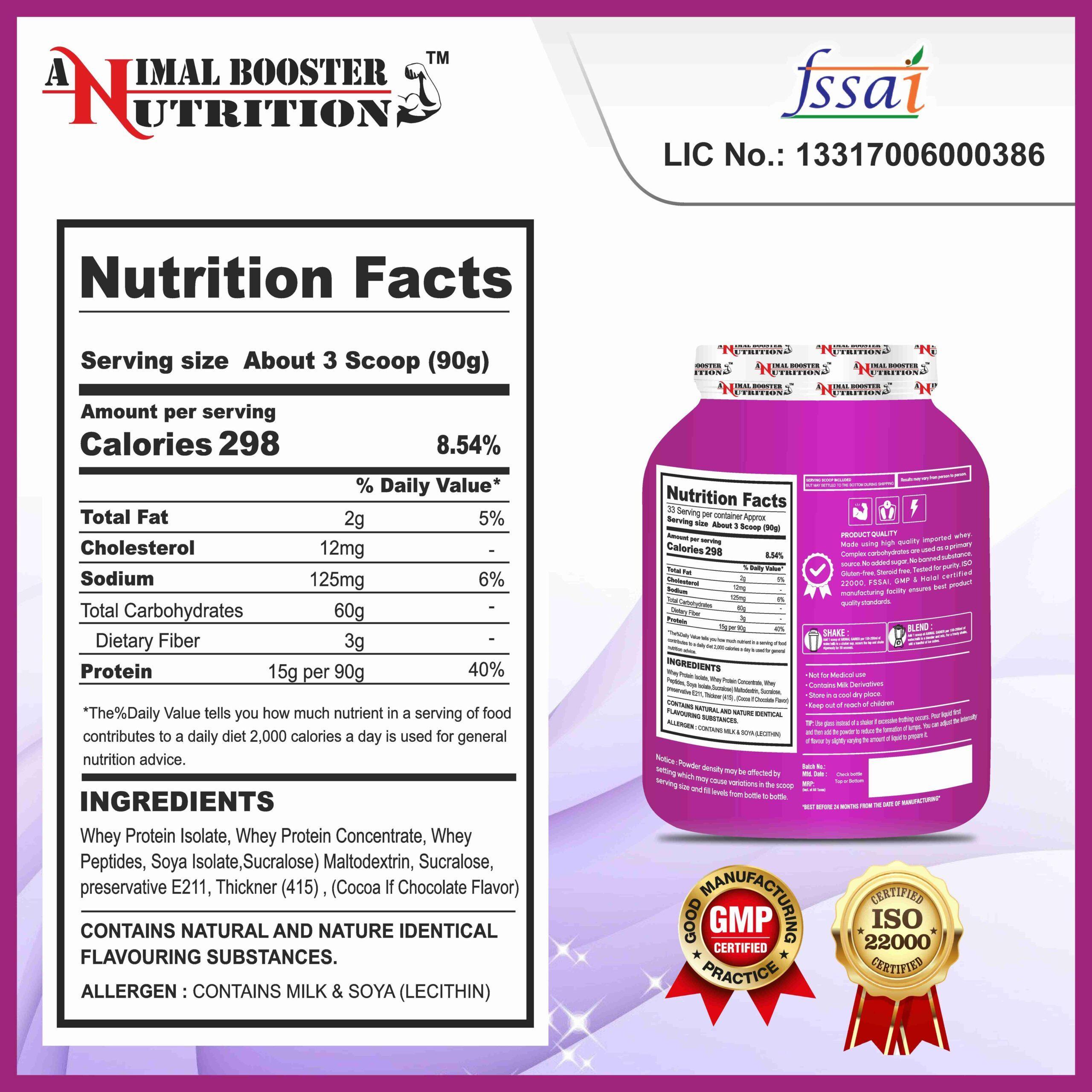 ANIMAL BOOSTER NUTRITION Animal Gainer 3kg For Weight Gain - Image 4